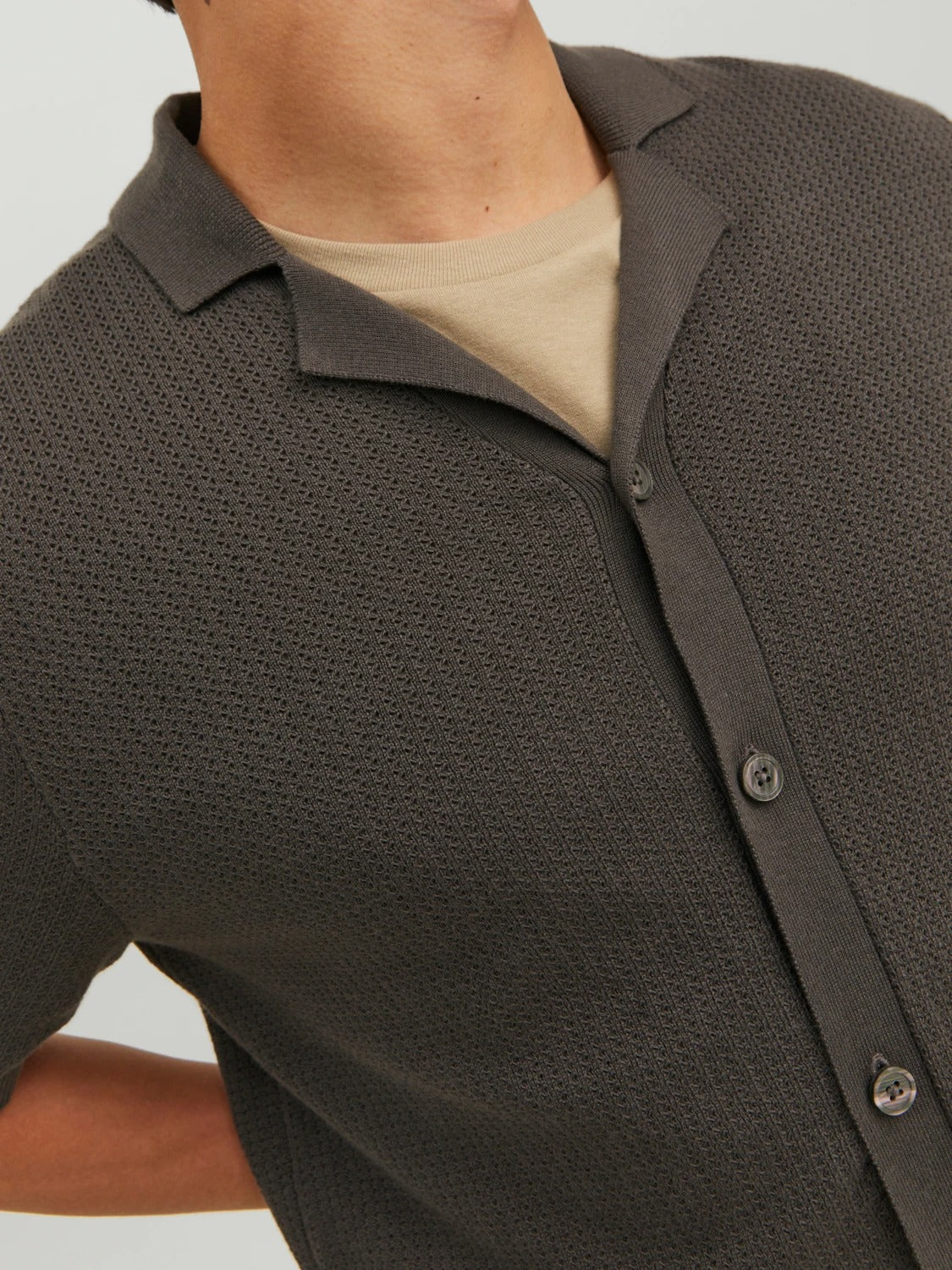 Wholesale,Jack & Jones, Jack & Jones Grey Knit Short Sleeve Shirt, Grey, Medium-40-TagM