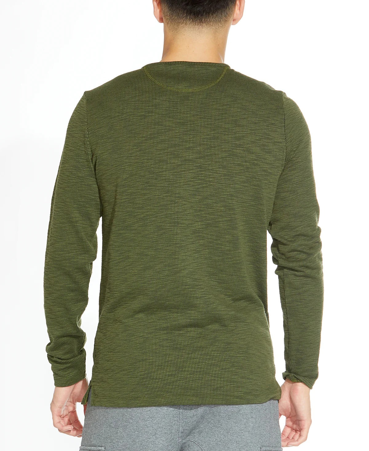 Wholesale,Civil Society, Civil Society Olive Ribbed Henley, Green, Large-42-TagL
