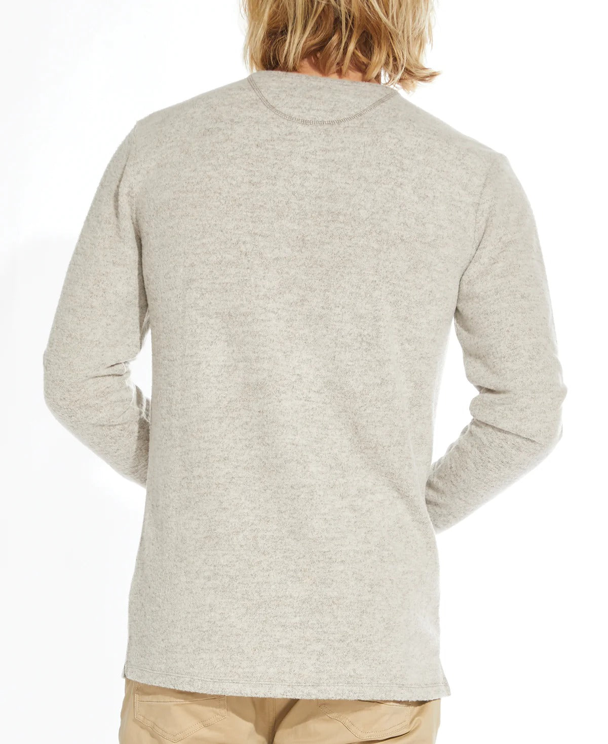 Wholesale,Civil Society, Civil Society Heather Beige Brushed Henley, Tan, Large-44-TagXL