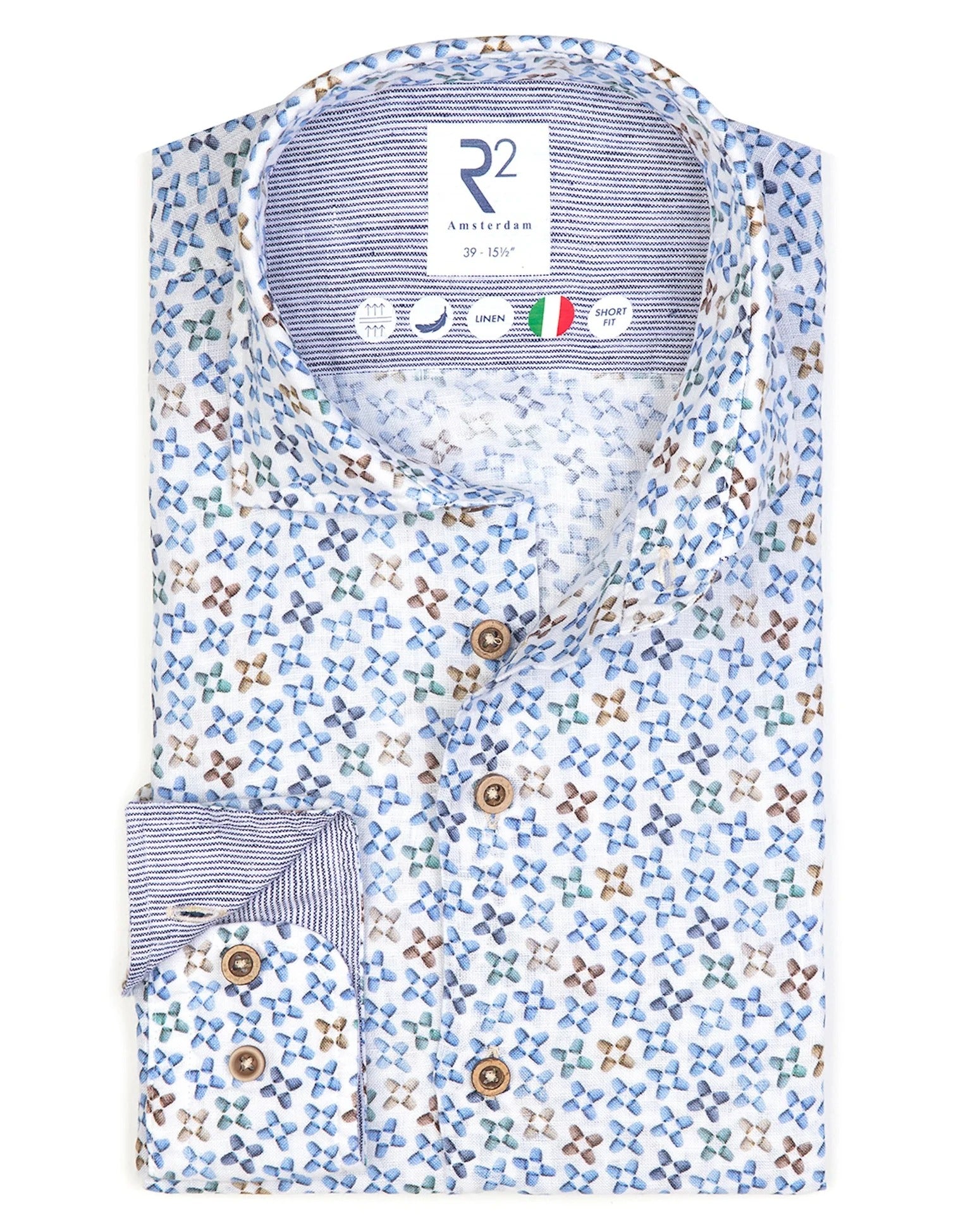 Brand Partner,R2 Amsterdam, R2 Amsterdam Multicolor Cups Print Linen Shirt, , 