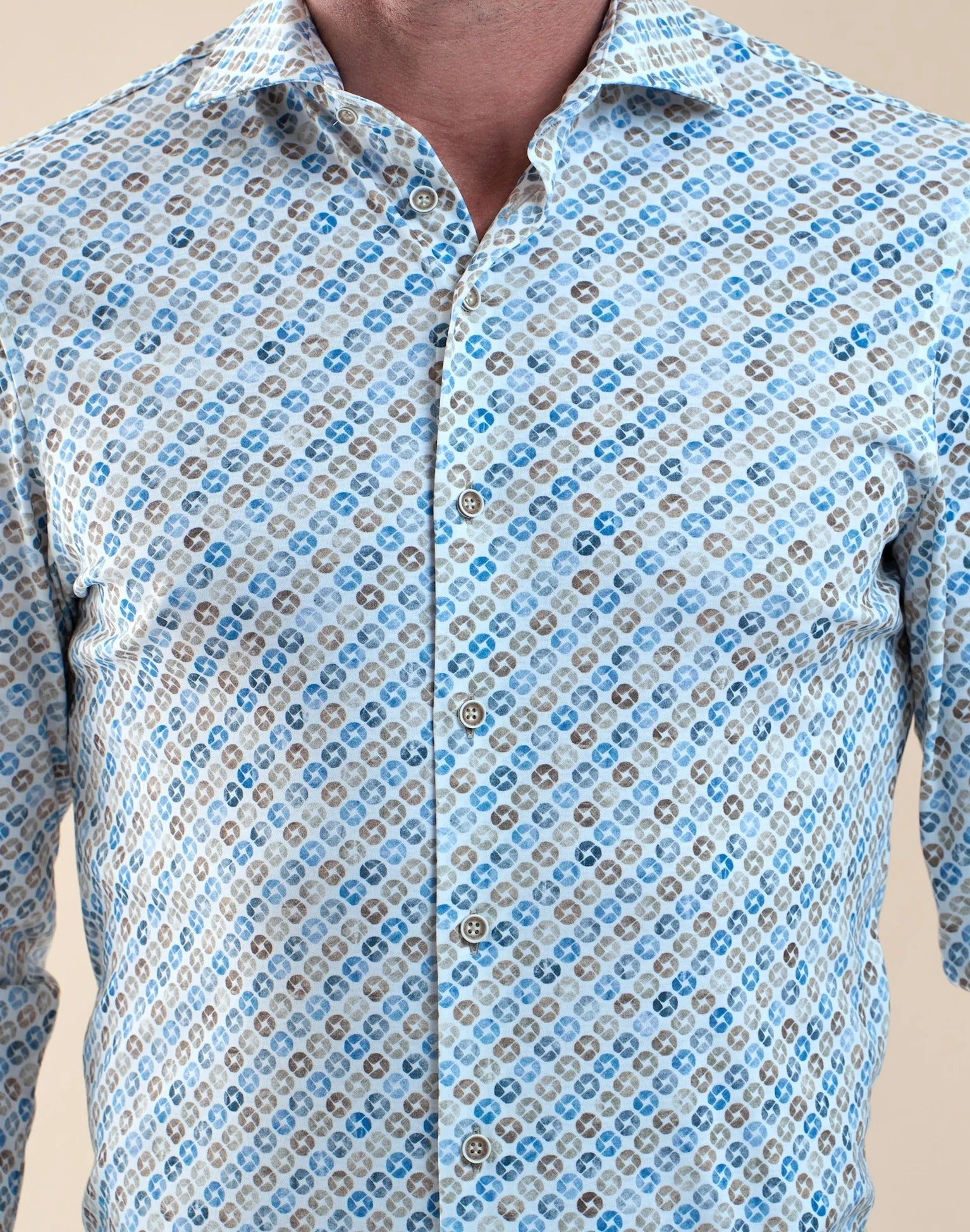Brand Partner,R2 Amsterdam, R2 Amsterdam White Cup Print Jersey Cotton Knitted Shirt, White, Small-41-Tag39