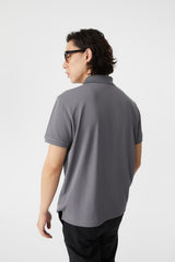 FYNE Grey Antibacterial Performance Short Sleeve Polo