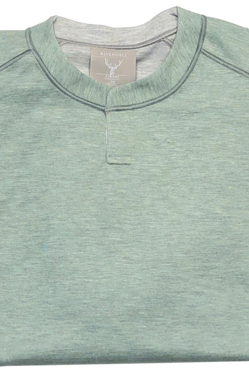 Wholesale,Nicoby Age of Wisdom, Nicoby Age of Wisdom Green Melange Keyhole Sweatshirt, Green, Medium-42-TagMLarge-45-TagLExtra Large-48-TagXLExtra Extra Large-52-TagXXL