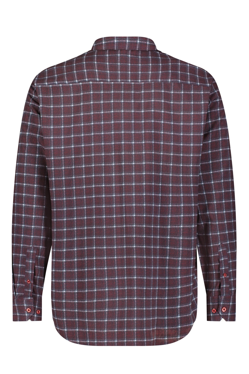 Wholesale,American Heritage, American Heritage Burgundy Windowpane Printed Performance Shirt, Red, Medium-46-TagMLarge-48-TagLExtra Large-52-TagXL