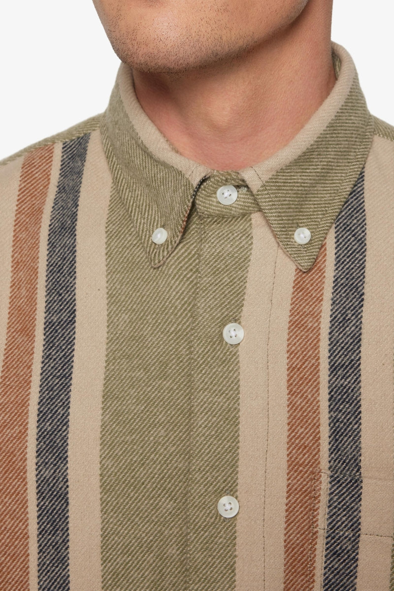 Wholesale,Signal Clothing, Signal Clothing Tan/Olive Heavy Twill Stripe Shirt, Tan, Extra Large-50-TagXL