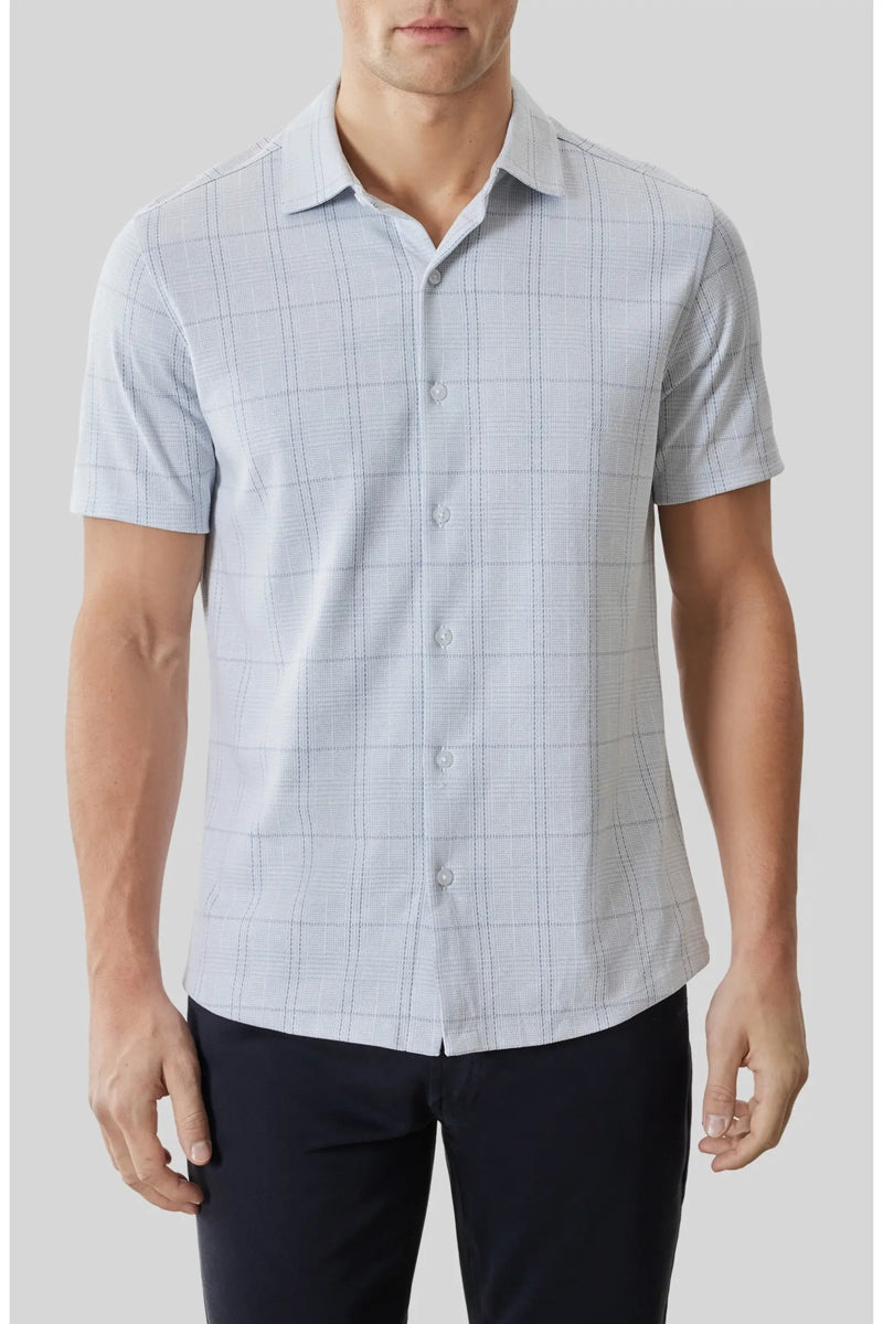 Wholesale,Robert Barakett, Robert Barakett Powder Blue Plaid Knit Shirt, Blue, Extra Large-48-TagXL