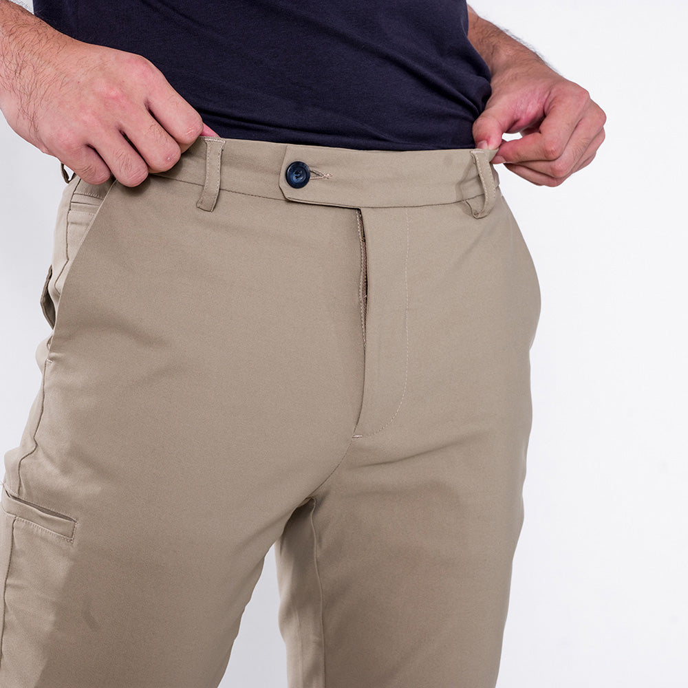 Direct From Brand,PROFI, PROFI Beige Viscose Multi-pockets Moisture-wicking Casual Functional Pants, Tan, 36W-33L-Tag36