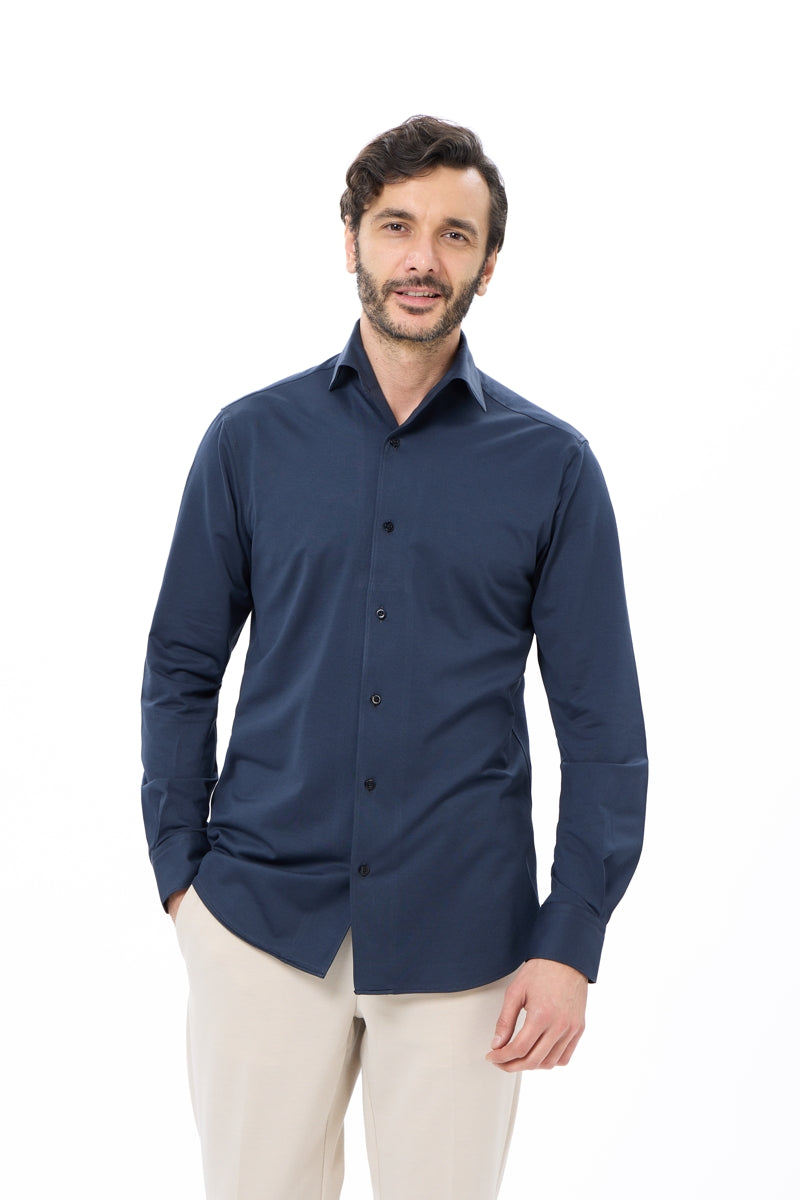 Wholesale,Luchiano Visconti, Luchiano Visconti Navy Japanese Performance Knit Shirt, Blue, Extra Large-49-TagXL
