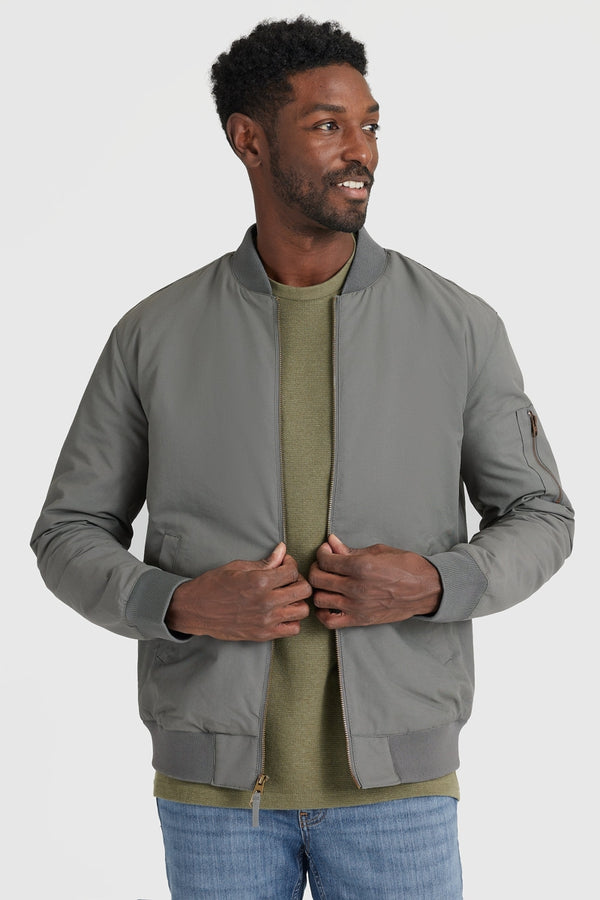 True Classic Carbon Grey Bomber Jacket