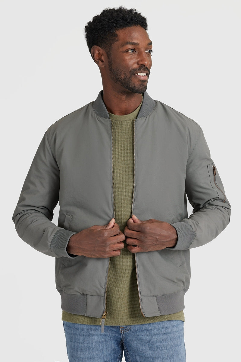 Faire,True Classic, True Classic Carbon Grey Bomber Jacket, Grey, Small-42-TagS