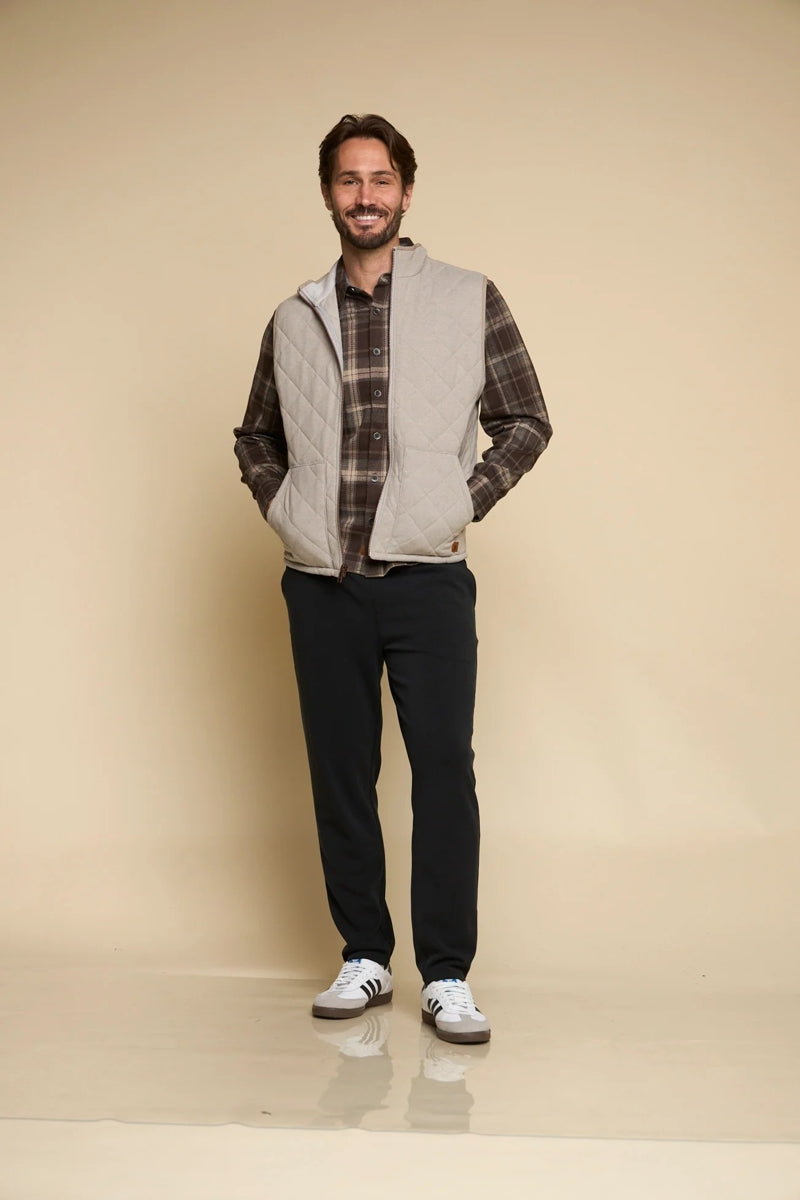 Wholesale,Fundamental Coast, Fundamental Coast Steel Grey Full Zip Quilted Vest, Grey, Medium-42-TagM