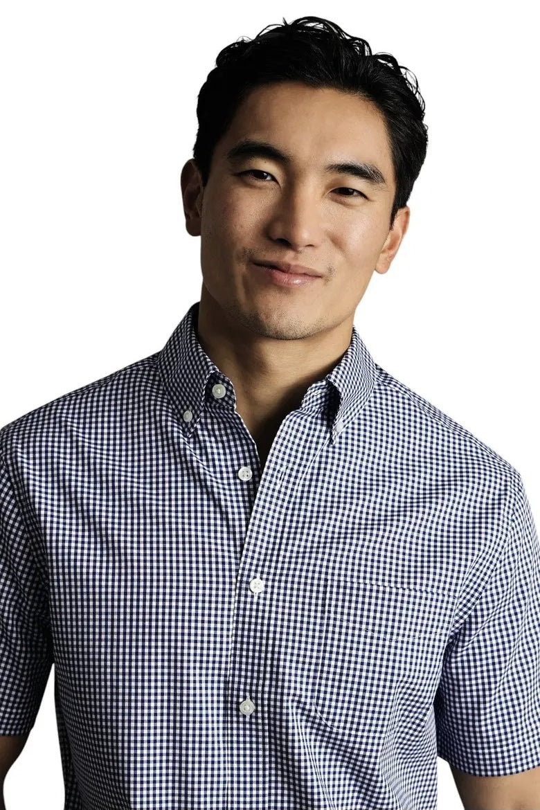 Wholesale,Charles Tyrwhitt, Charles Tyrwhitt Royal Blue Stretch Check Shirt, Blue, Small-40-TagS
