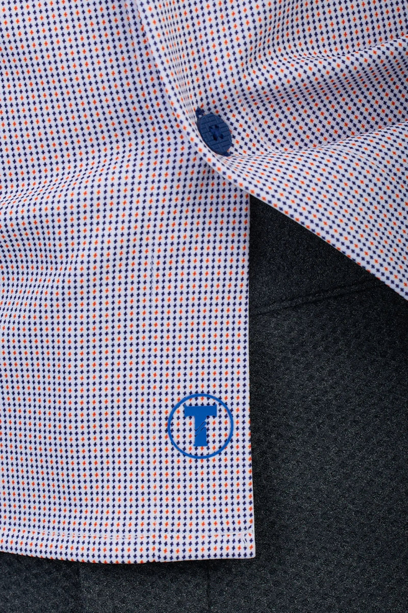 Wholesale,Twillory, Twillory Orange/Blue Dot Knit Shirt, Orange, Extra Large-46-TagXL