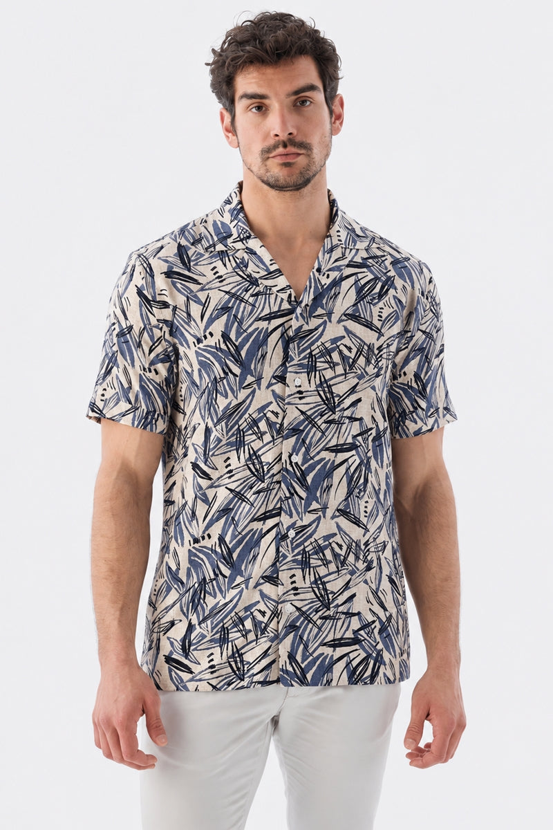 Wholesale,Jakamen, Jakamen Sapphire Blue Abstract Leaf Print Shirt, Blue, Extra Large-48-TagXLExtra Extra Large-50-TagXXLExtra Small-38-TagXSSmall-41-TagSMedium-44-TagMLarge-46-TagL
