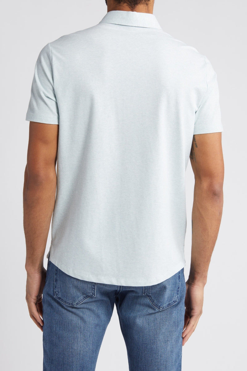 Wholesale,Robert Barakett, Robert Barakett Teal Slim Fit Microprint Textured Knit Shirt, Green, Medium-43-TagMLarge-46-TagLExtra Large-48-TagXLExtra Extra Large-52-TagXXLSmall-41-TagS