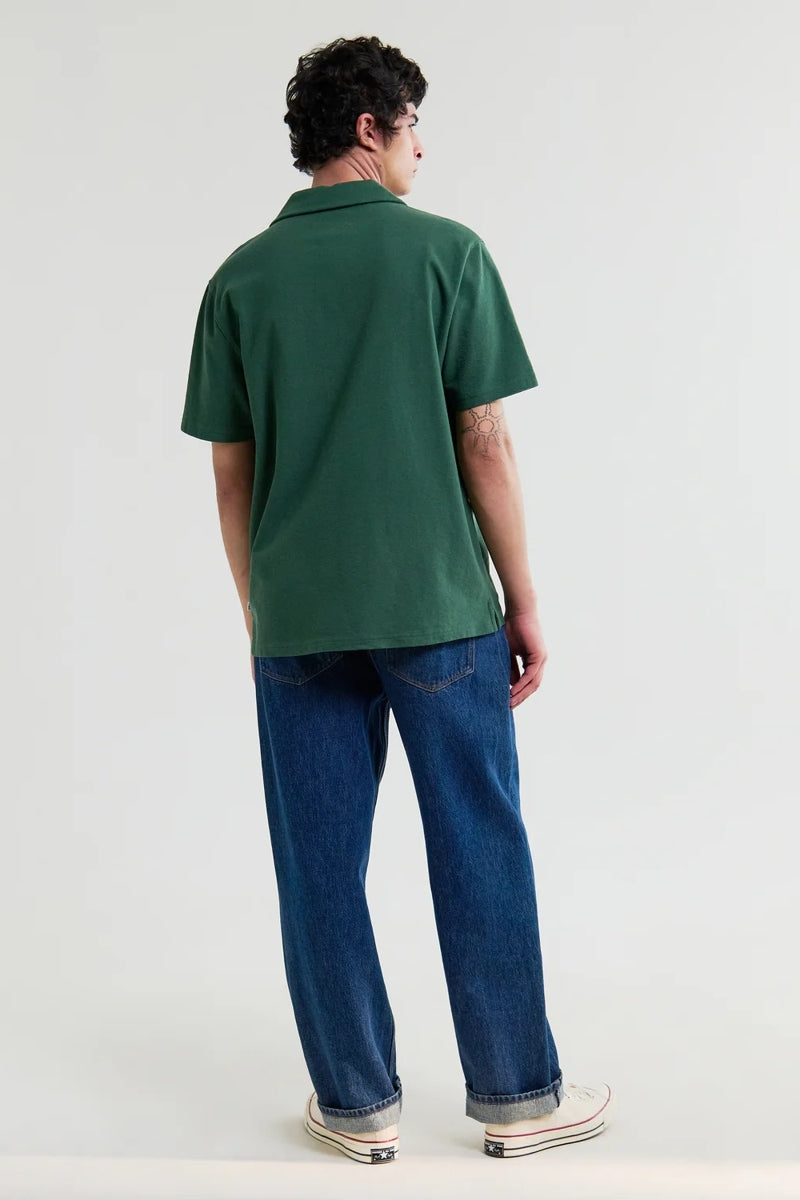 Wholesale,Wax London, Wax London Dark Green Textured Organic Cotton Polo, Green, Medium-43-TagMLarge-45-TagLExtra Large-47-TagXL