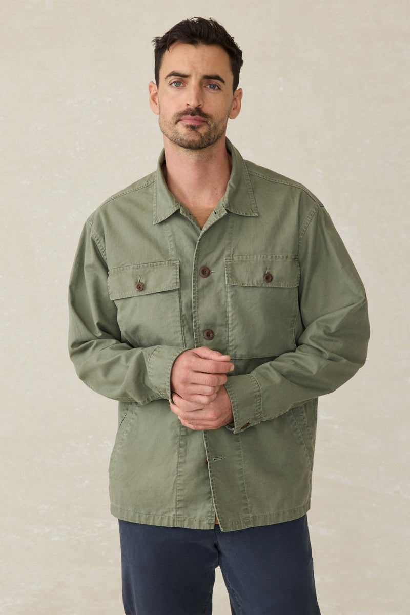 Wholesale,Faherty, Faherty Forest Green Stretch Overshirt, Green, Medium-48-TagMLarge-51-TagLExtra Large-54-TagXLExtra Extra Large-58-TagXXL