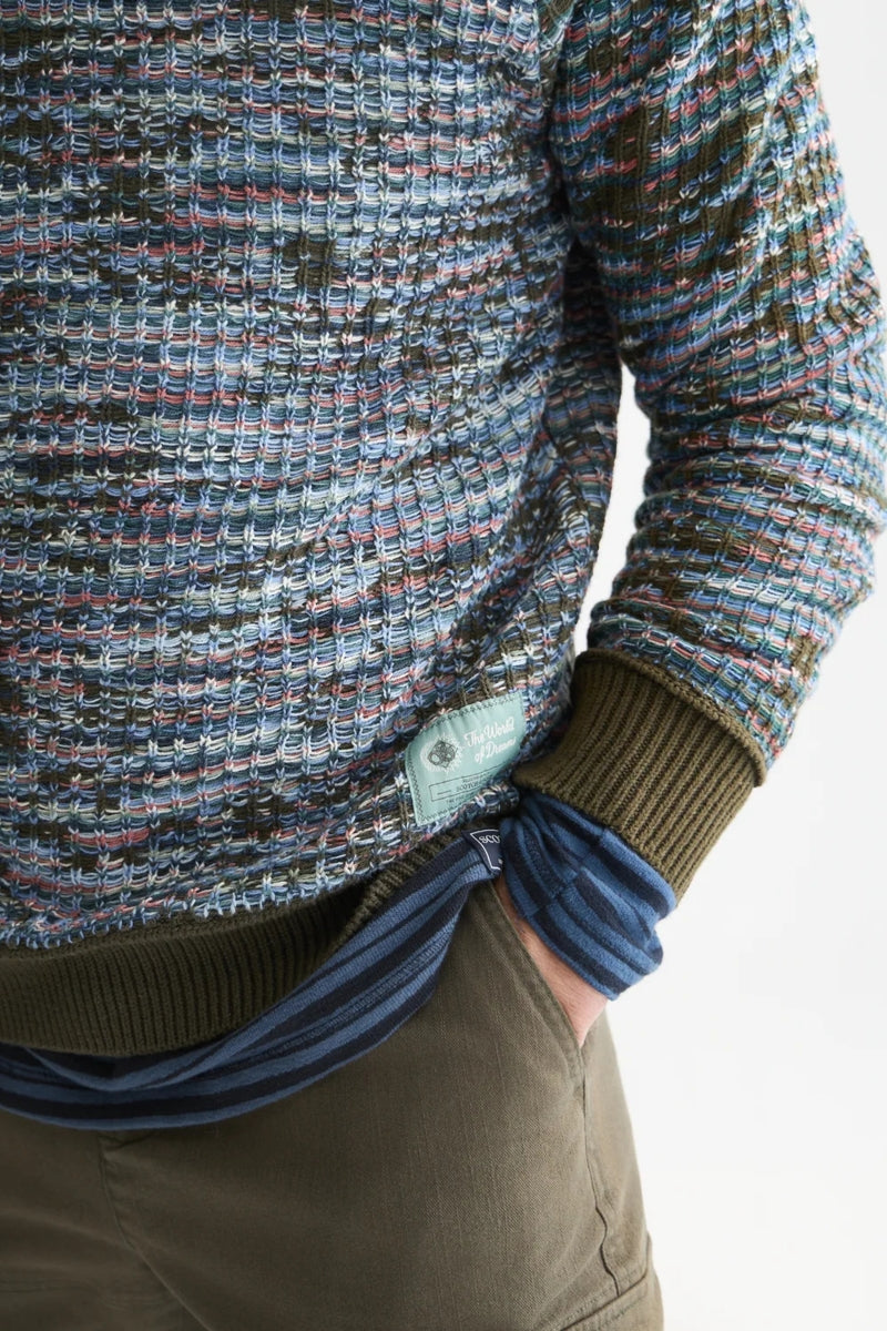 Wholesale,Scotch & Soda, Scotch & Soda Forest Green Multi Textured Jacquard Sweater, Green, Large-48-TagLExtra Extra Large-52-TagXXLMedium-46-TagMSmall-44-TagSMedium-44-TagMExtra Large-50-TagXL