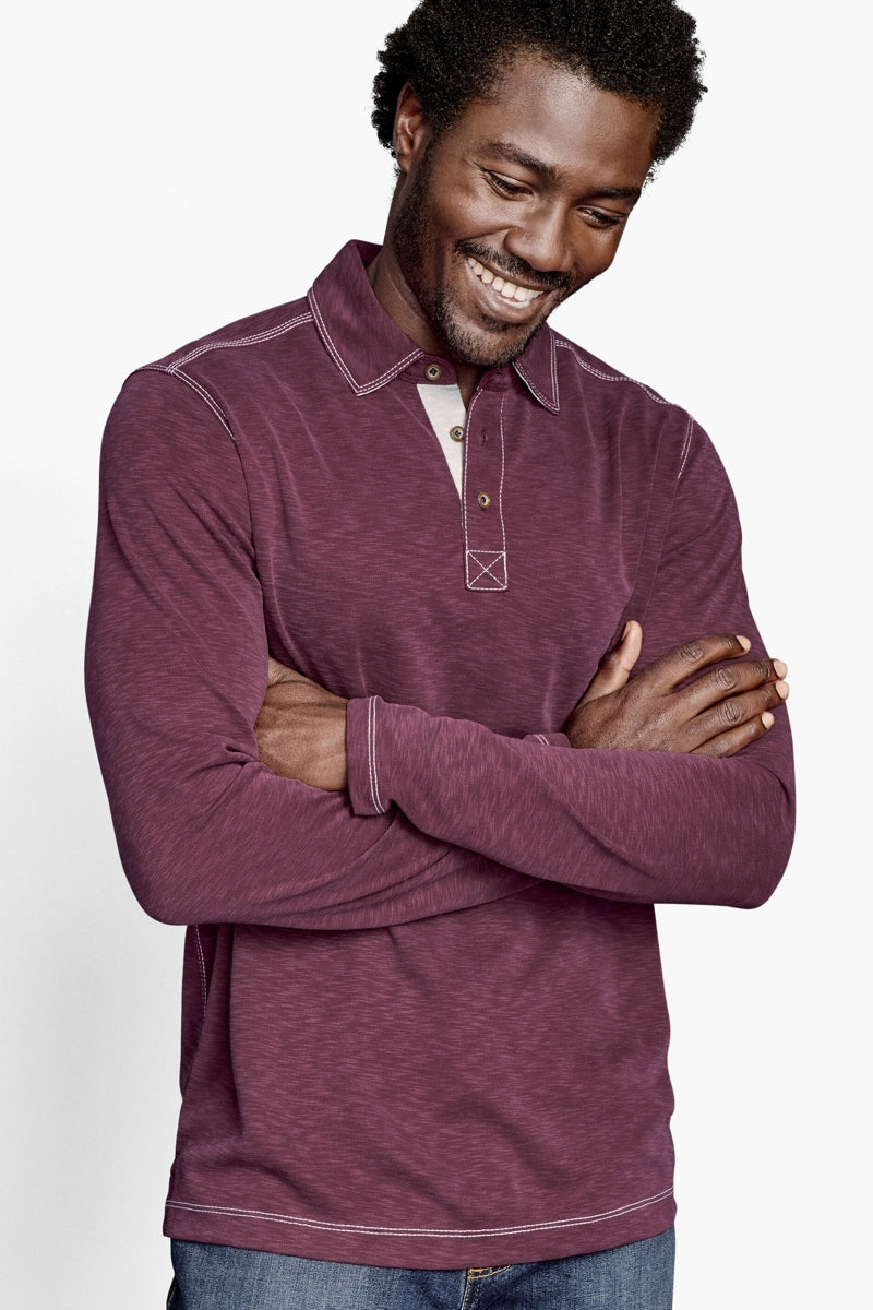 Wholesale,Johnston & Murphy, Johnston & Murphy Burgundy Slub Textured Knit Polo, Red, Small-42-TagSMedium-44-TagMLarge-47-TagLExtra Large-50-TagXLExtra Extra Large-54-TagXXL