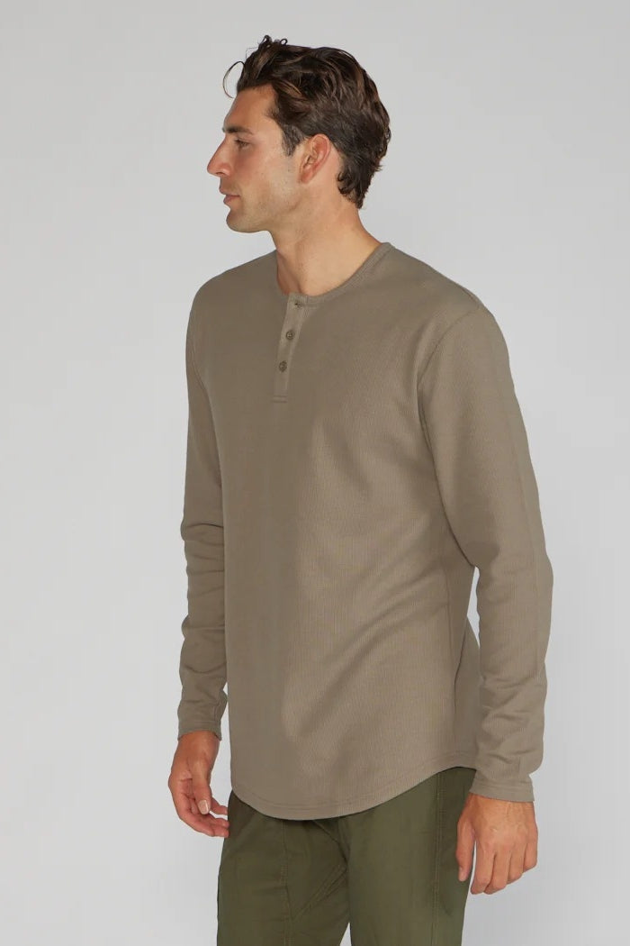 Wholesale,BYLT, BYLT Olive Thermal Drop-Cut Henley, Green, Medium-40-TagMLarge-43-TagLExtra Large-46-TagXLExtra Extra Large-50-TagXXLSmall-38-TagS