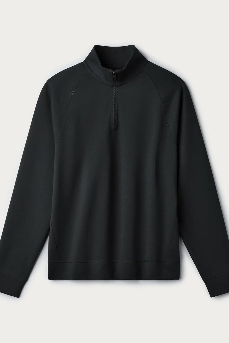 Wholesale,Rhone, Rhone Pure Black 1/4 Zip Raglan Shoulder Pullover, Black, Small-42-TagSMedium-44-TagMLarge-47-TagLExtra Large-51-TagXL