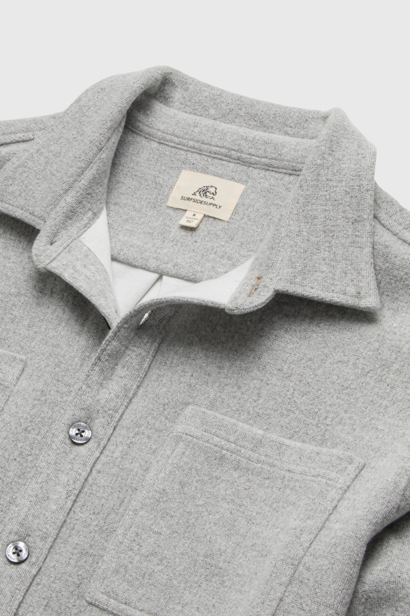 Wholesale,Surfside Supply, Surfside Supply Heather Grey Soft Textured Overshirt, Grey, Small-44-TagS