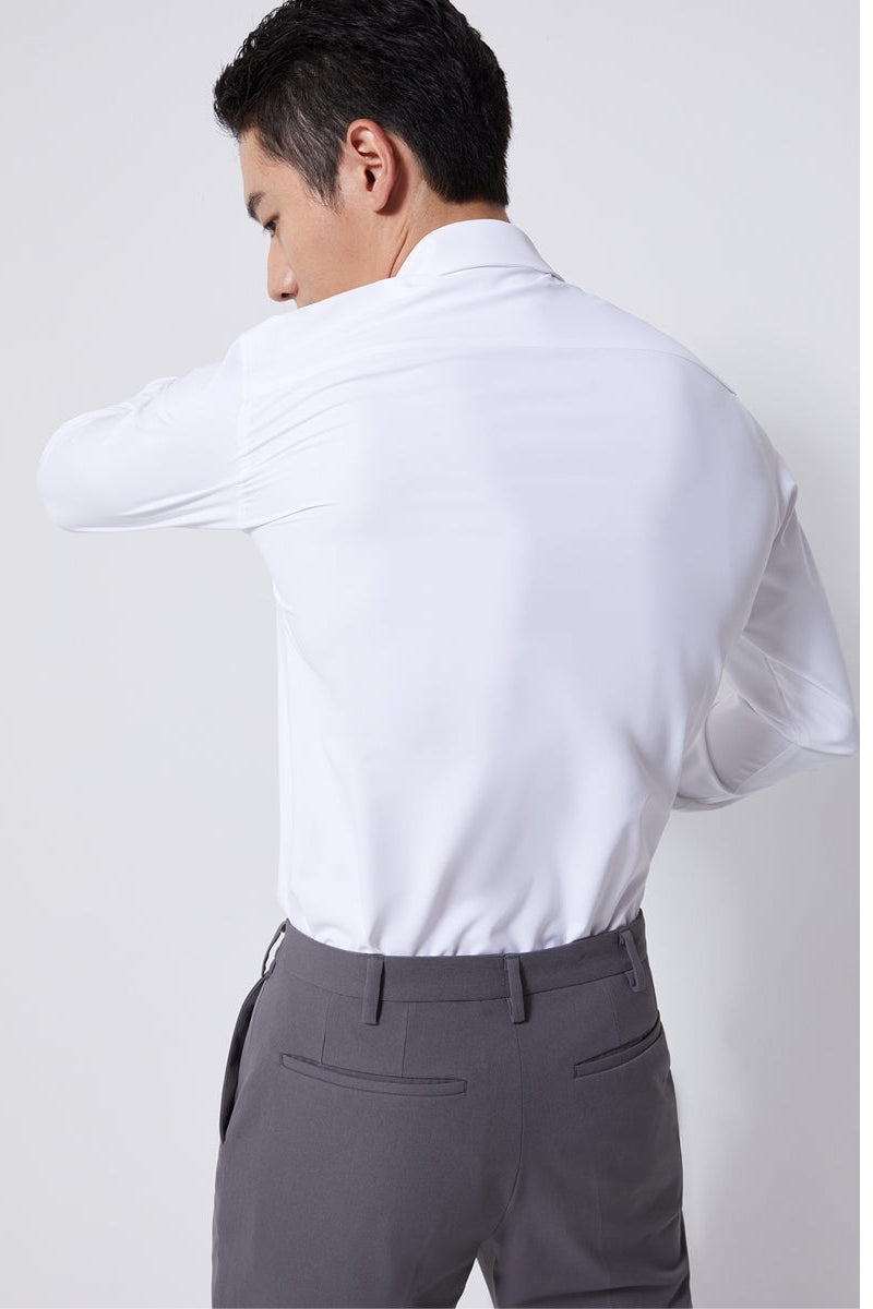 Direct From Brand,FYNE, FYNE White Anti-UV Function Long Sleeve Button Up Shirt, White, Large-44-TagXL