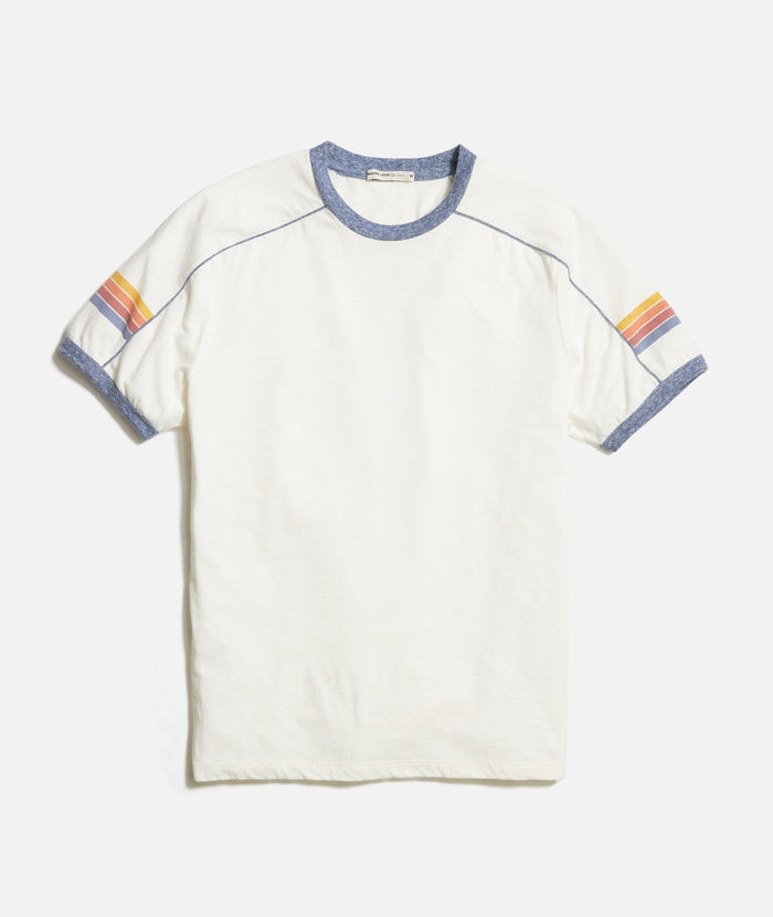 Wholesale,Marine Layer, Marine Layer Antique White Vintage Varsity-inspired Tee, White, Medium-41-TagM