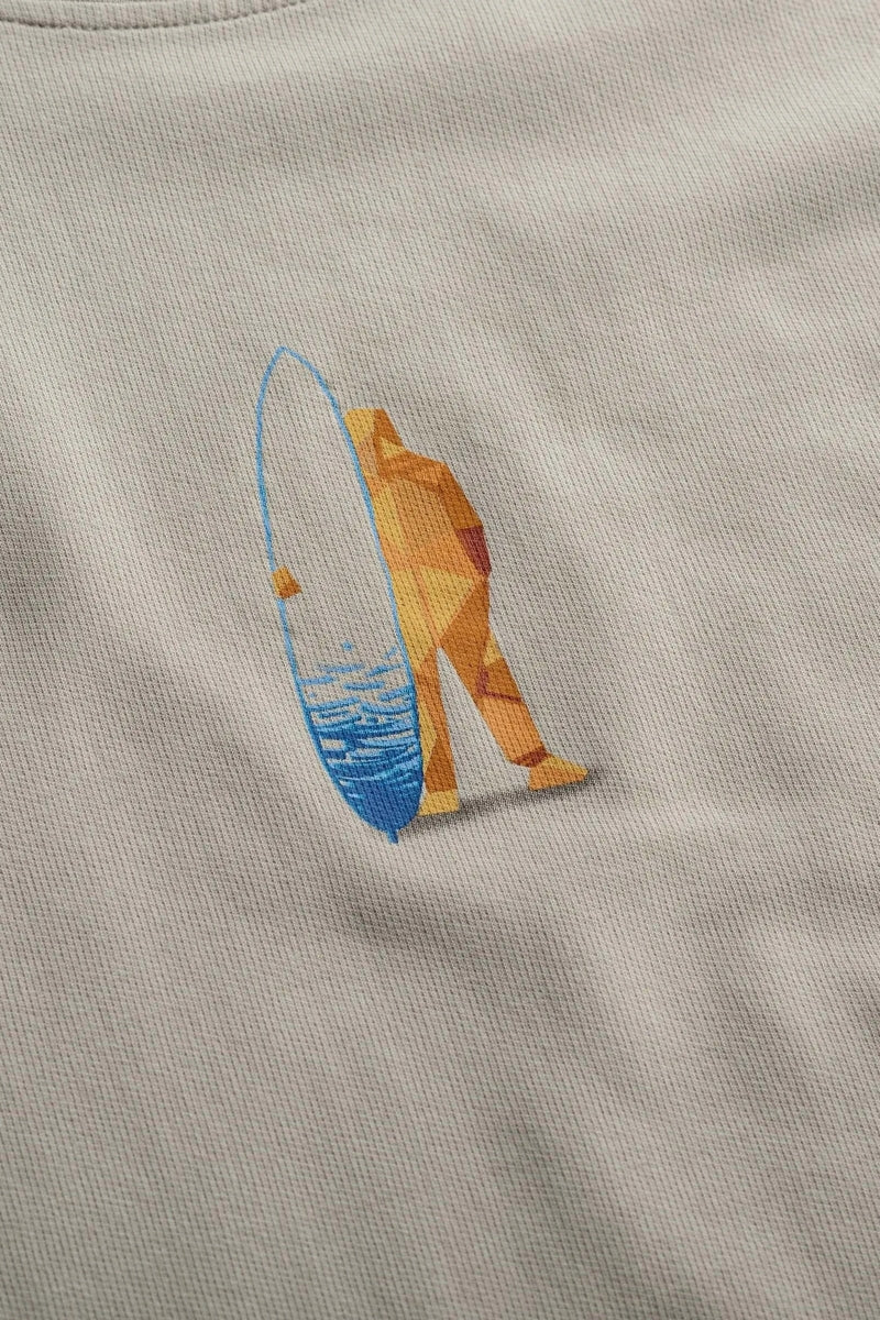 Wholesale,KAFT, KAFT Beige Surfboard Design Print T-Shirt, Tan, Extra Large-49-TagXL