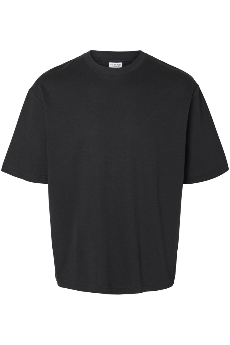 Wholesale,Selected Homme, Selected Homme Black Dropped Shoulders T-Shirt, Black, Large-48-TagL