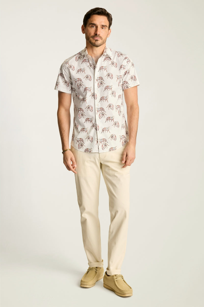 Wholesale,Bonobos, Bonobos White Cheetah Print Stretch Shirt, White, Large-46-TagL