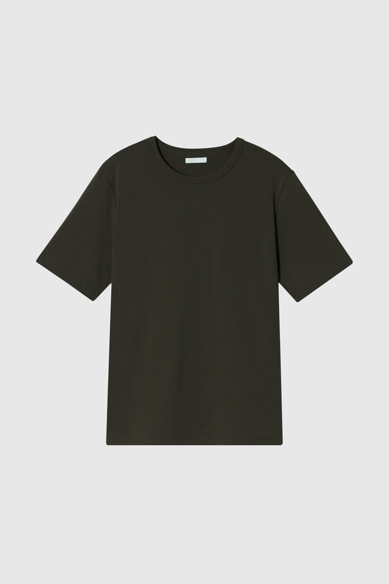 Direct From Brand,FYNE, FYNE Dark Olive Moisture Absorption T-Shirt, Green, Small-40-TagS