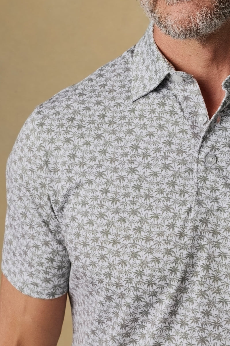 Wholesale,Faherty, Faherty Olive Palm Print Pique Polo, Green, Medium-40-TagMLarge-43-TagLExtra Large-47-TagXLExtra Extra Large-50-TagXXL