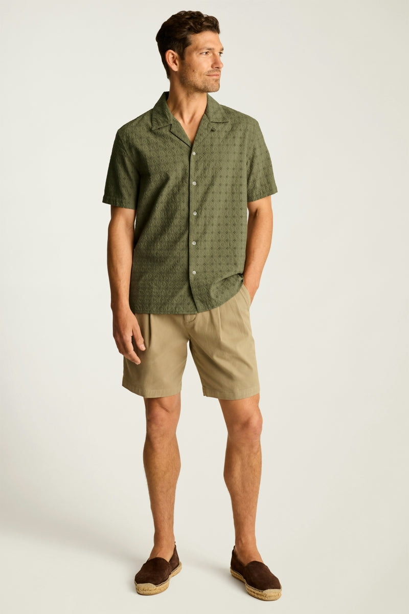 Wholesale,Bonobos, Bonobos Olive Green Circle Embroidered Eyelet Shirt, Green, Small-42-TagSMedium-45-TagMLarge-48-TagLExtra Large-50-TagXL