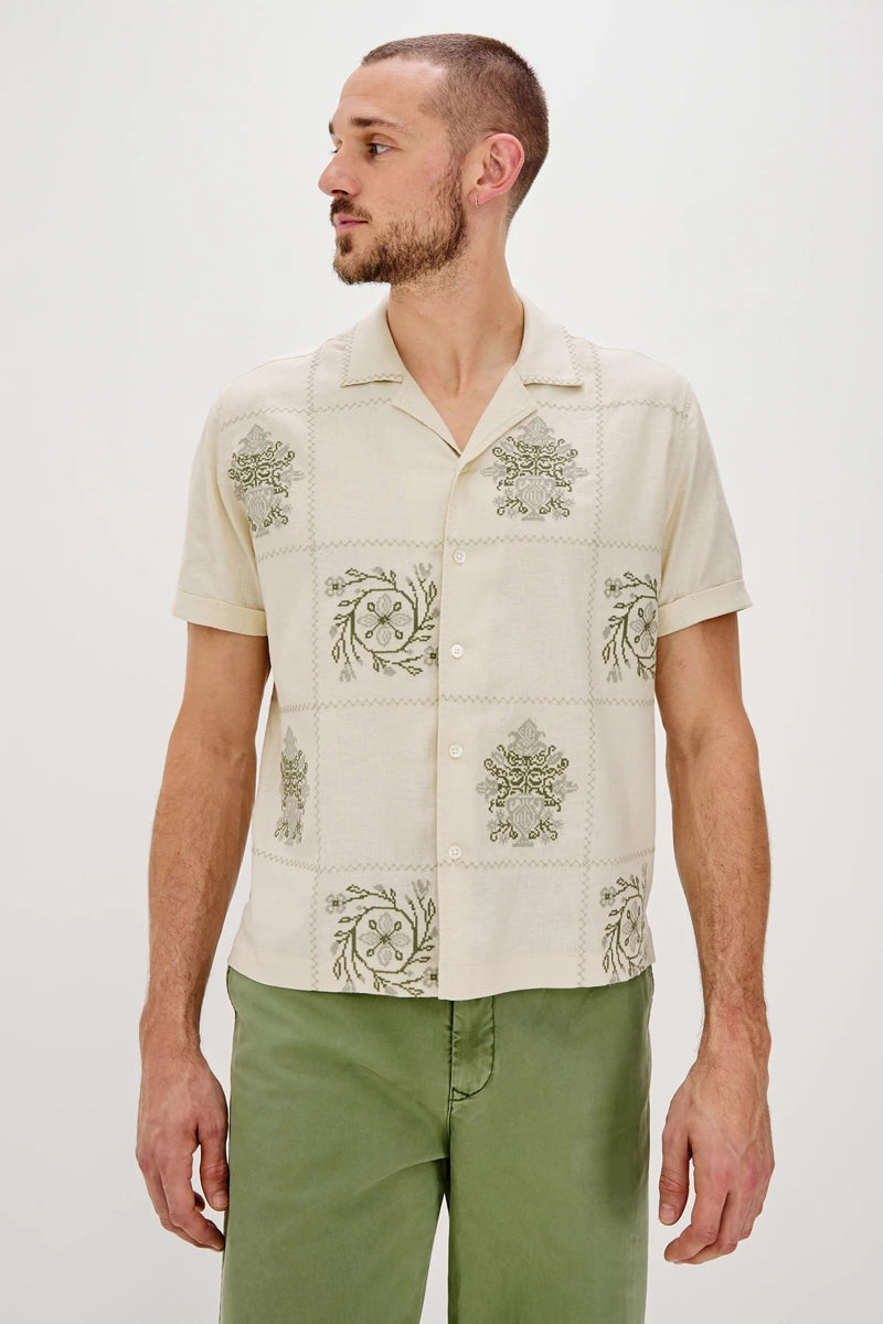 Wholesale,Rails, Rails Cream Quilt Squares Patchwork Embroidered Shirt, Cream, Extra Large-50-TagXL