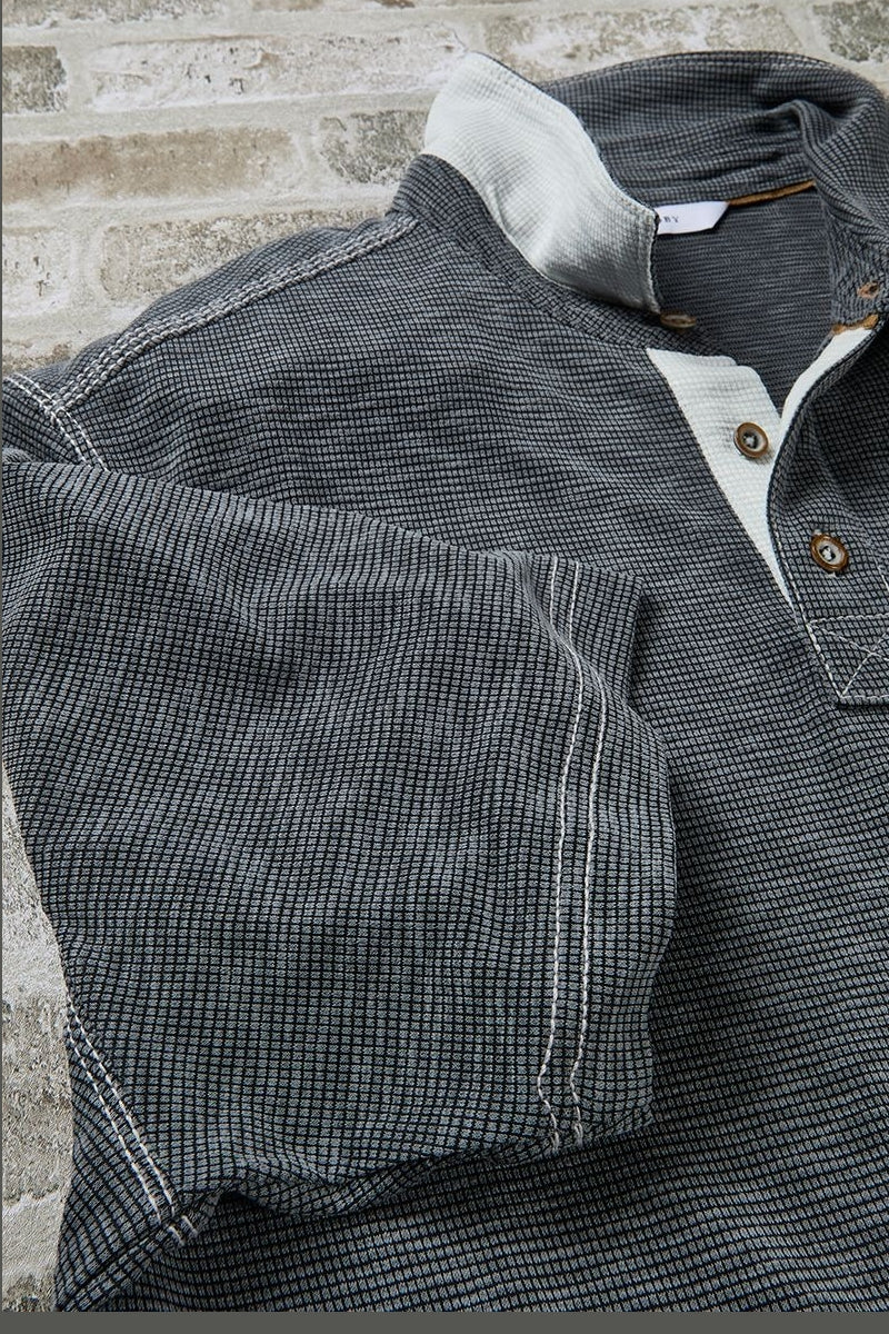 Wholesale,Nicoby Age of Wisdom, Nicoby Age of Wisdom Charcoal Textured Slub Polo, Grey, Medium-43-TagM