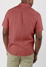 Tailor Vintage Canyon Red Puretec Cool Cotton/Linen Blend Shirt