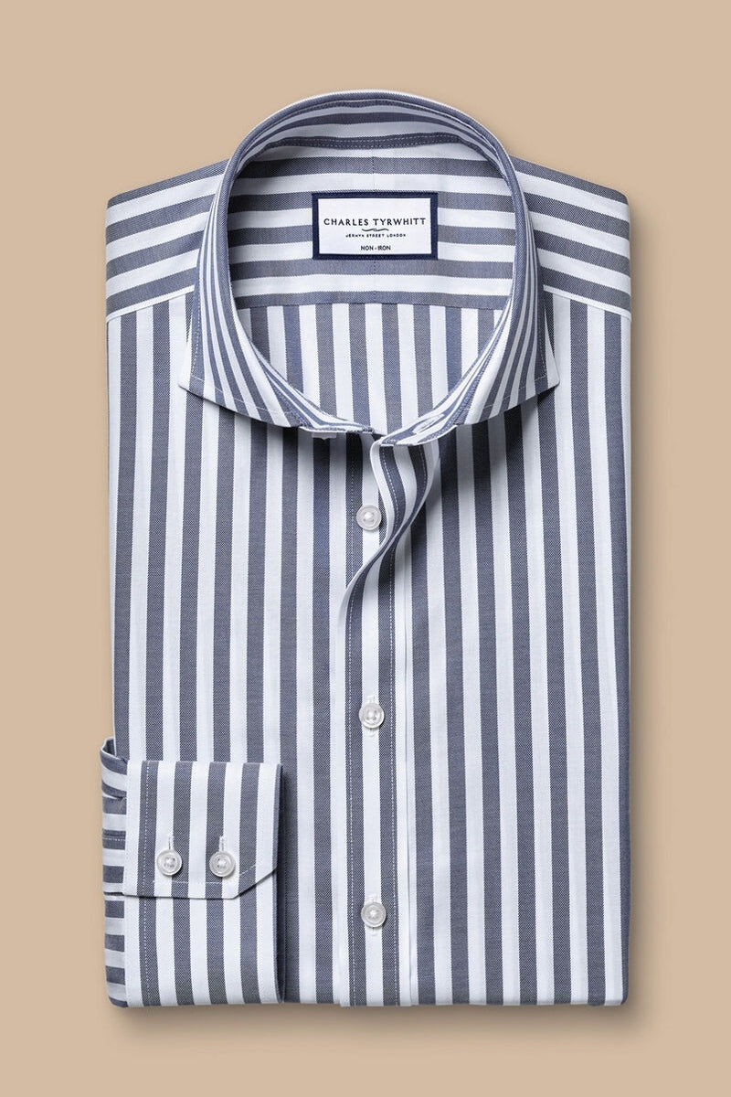Wholesale,Charles Tyrwhitt, Charles Tyrwhitt Royal Blue/White Twill Wide Stripe Shirt, Blue, Small-39-Tag14.5Small-40-Tag15Medium-42-Tag15.5Medium-44-Tag16Large-46-Tag16.5Extra Large-48-Tag17Extra Large-50-Tag17.5