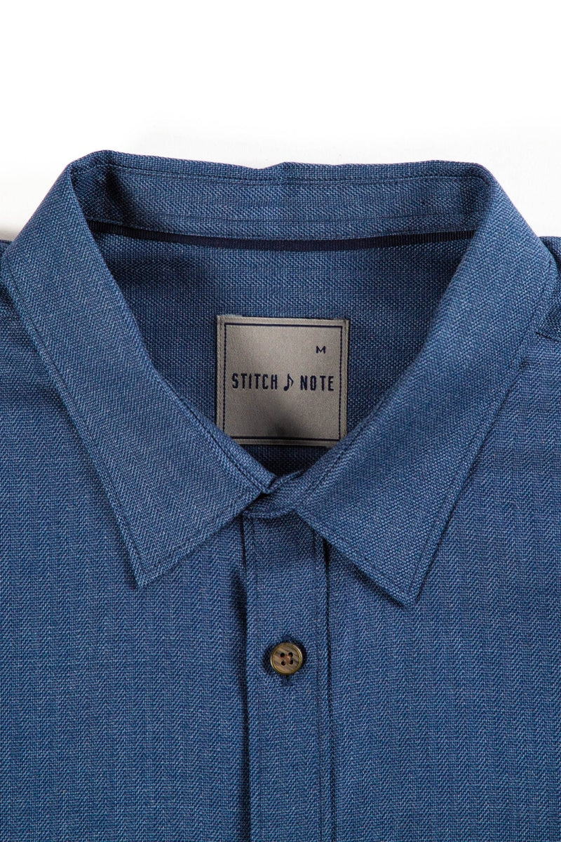 Stitch Note Navy 100% Egyptian Cotton Shirt