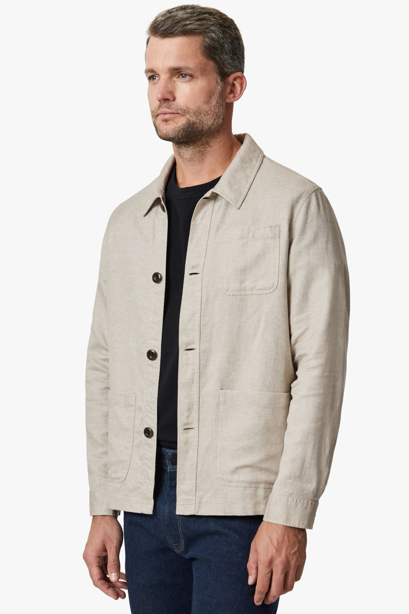 34 Heritage Beige Herringbone Overshirt