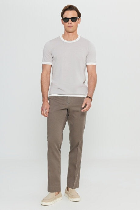 Altinyildiz Classics Beige with White Contrast T-shirt