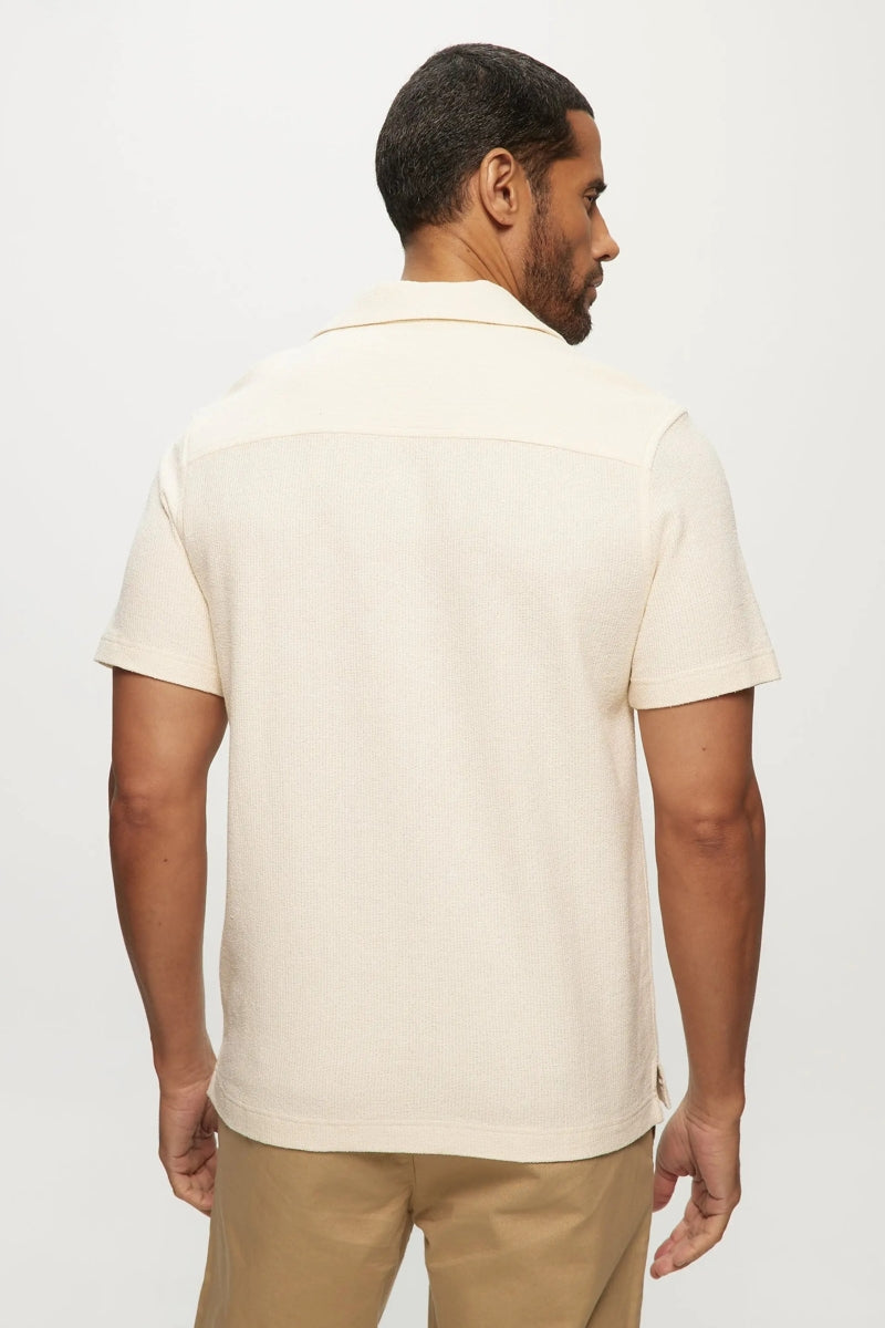Faire,Julian & Mark, Julian & Mark Ivory Textured Knit Camp Shirt, White, Small-42-TagSMedium-44-TagMLarge-47-TagLExtra Large-50-TagXLExtra Extra Large-53-TagXXL