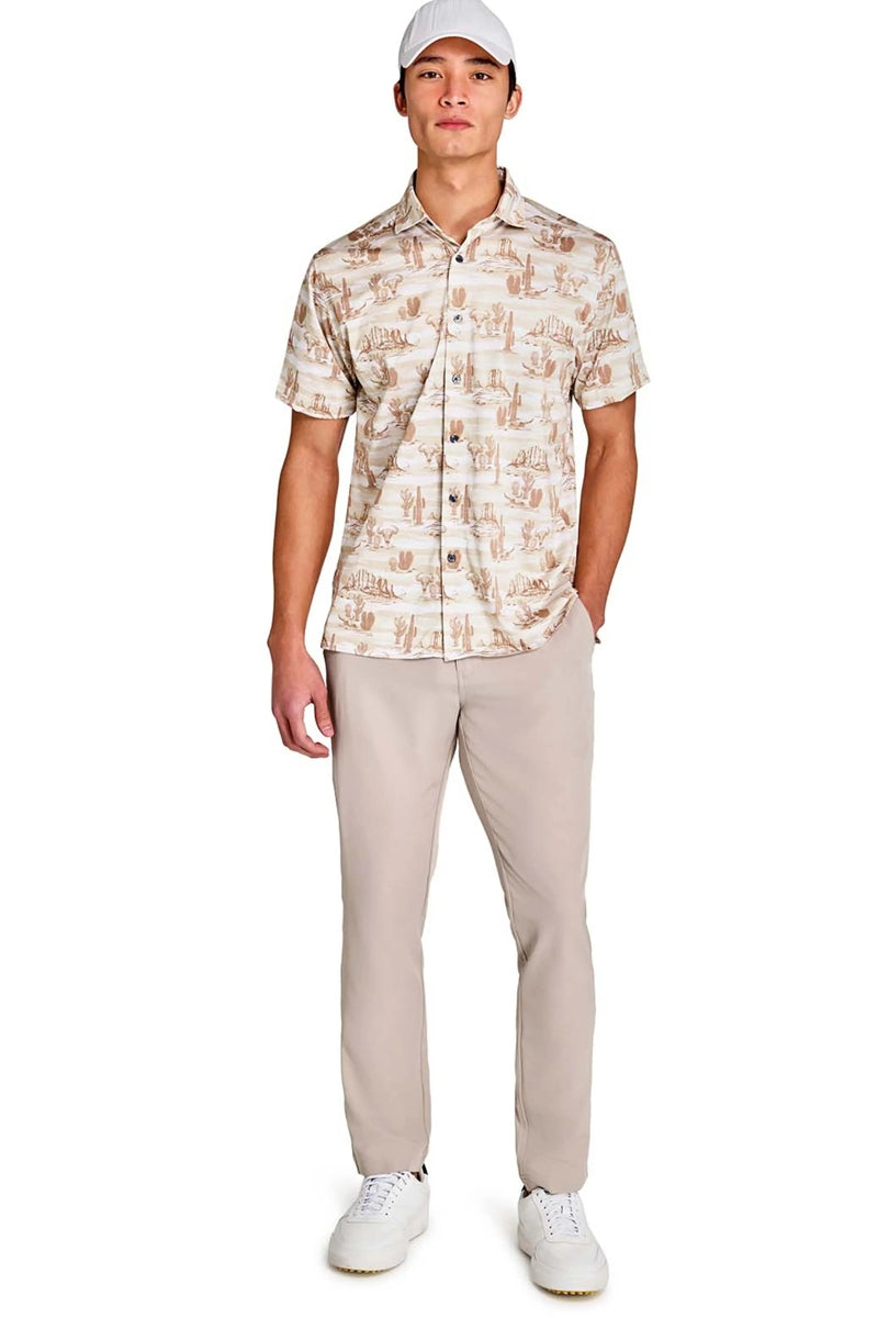 Faire,CON.STRUCT, CON.STRUCT Sandstone Desert Print Performance Recycled Shirt, Tan, Extra Extra Large-52-TagXXL