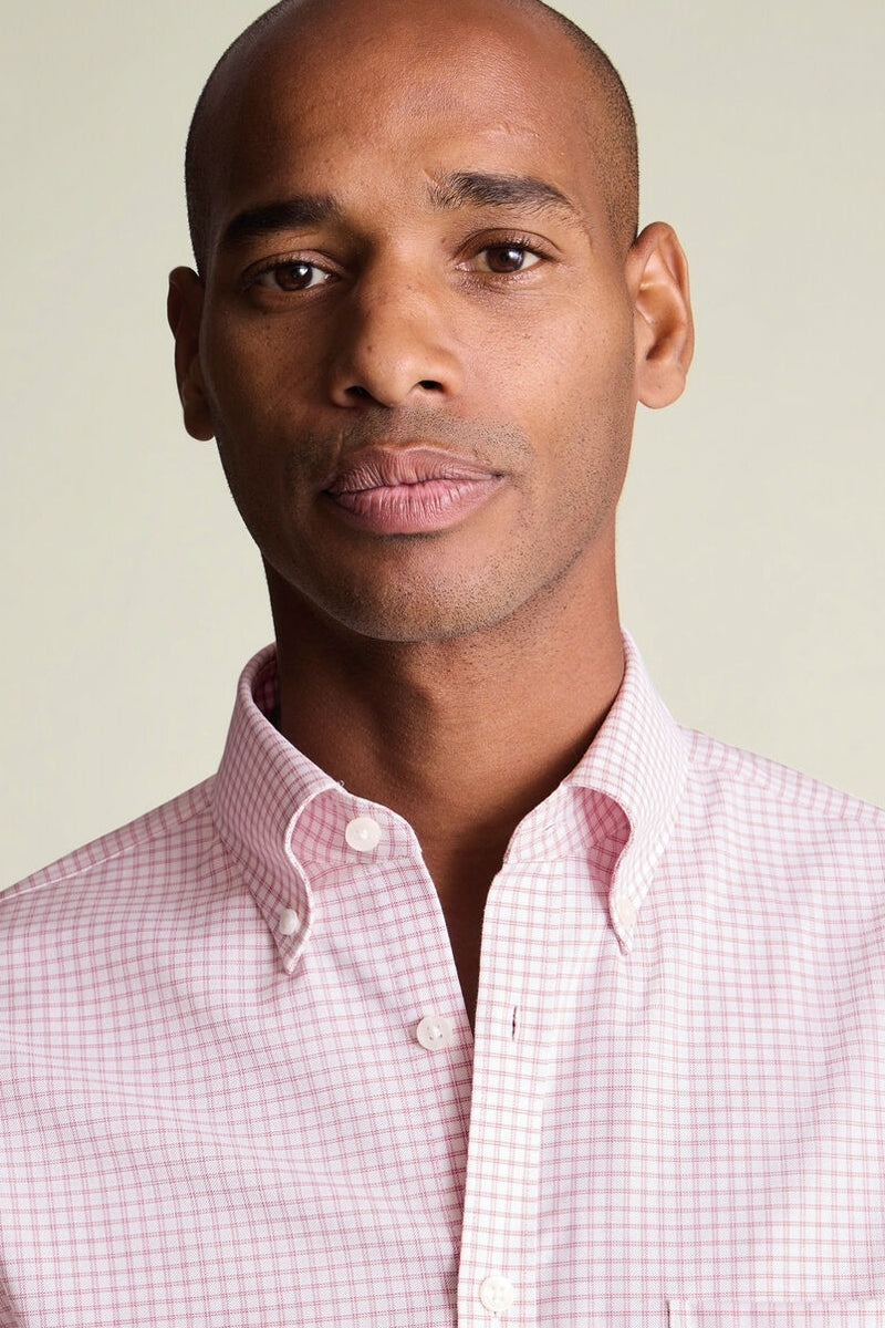 Wholesale,Charles Tyrwhitt, Charles Tyrwhitt Dark Pink Stretch Oxford Check Shirt, Pink, Small-40-Tag15Medium-44-Tag16Extra Large-48-Tag17