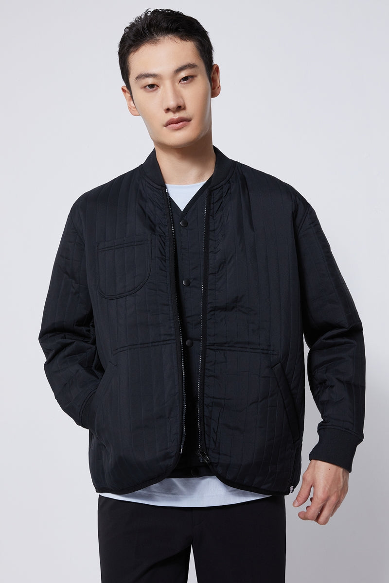 Direct From Brand,FYNE, FYNE Black Water-proof Liner Zipper Jacket, Black, Large-46-TagL