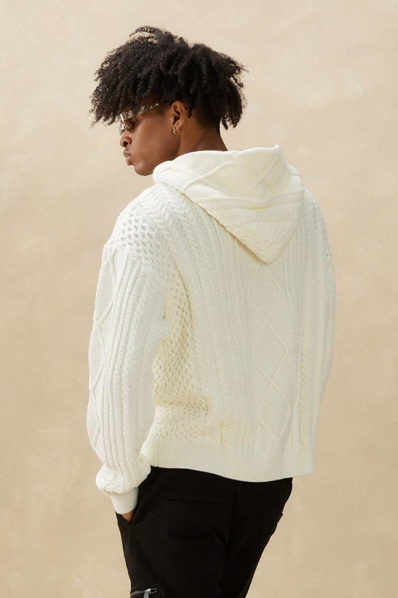 Wholesale,Kuwalla, Kuwalla Light Cream Cable Hoodie, Cream, Extra Extra Large-54-TagXXL