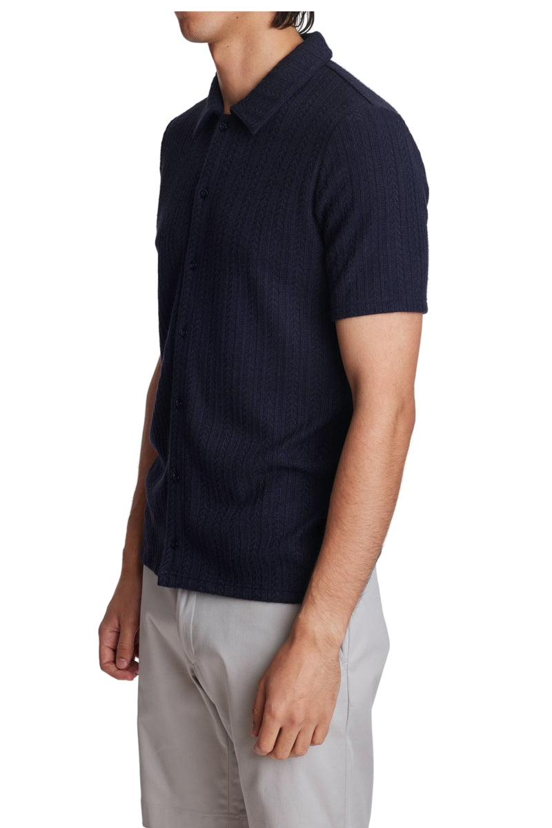 Wholesale,Paisley & Gray, Paisley & Gray Navy Pointelle Polo Shirt, Blue, Medium-40-TagM