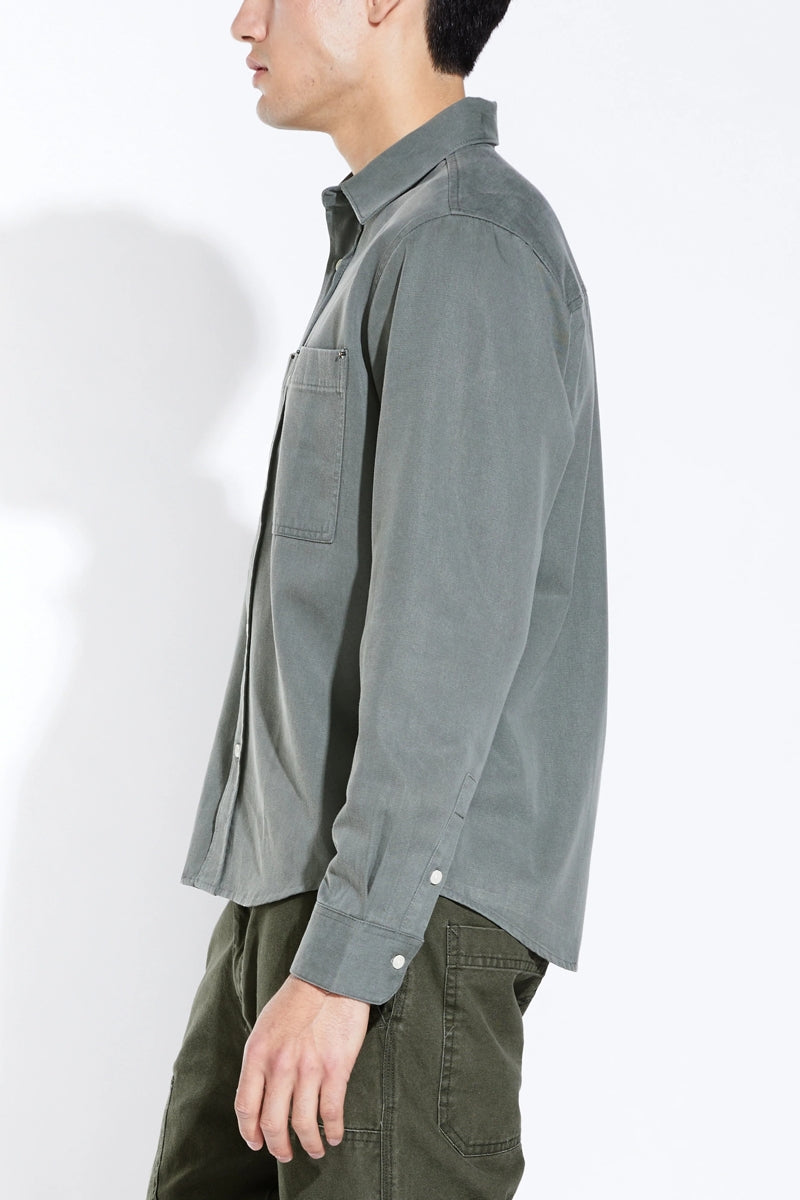 Wholesale,Civil Society, Civil Society Dark Olive Twill Overshirt, Green, Small-44-TagS