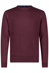 Luchiano Visconti Burgundy Hourglass Crew Neck Sweater