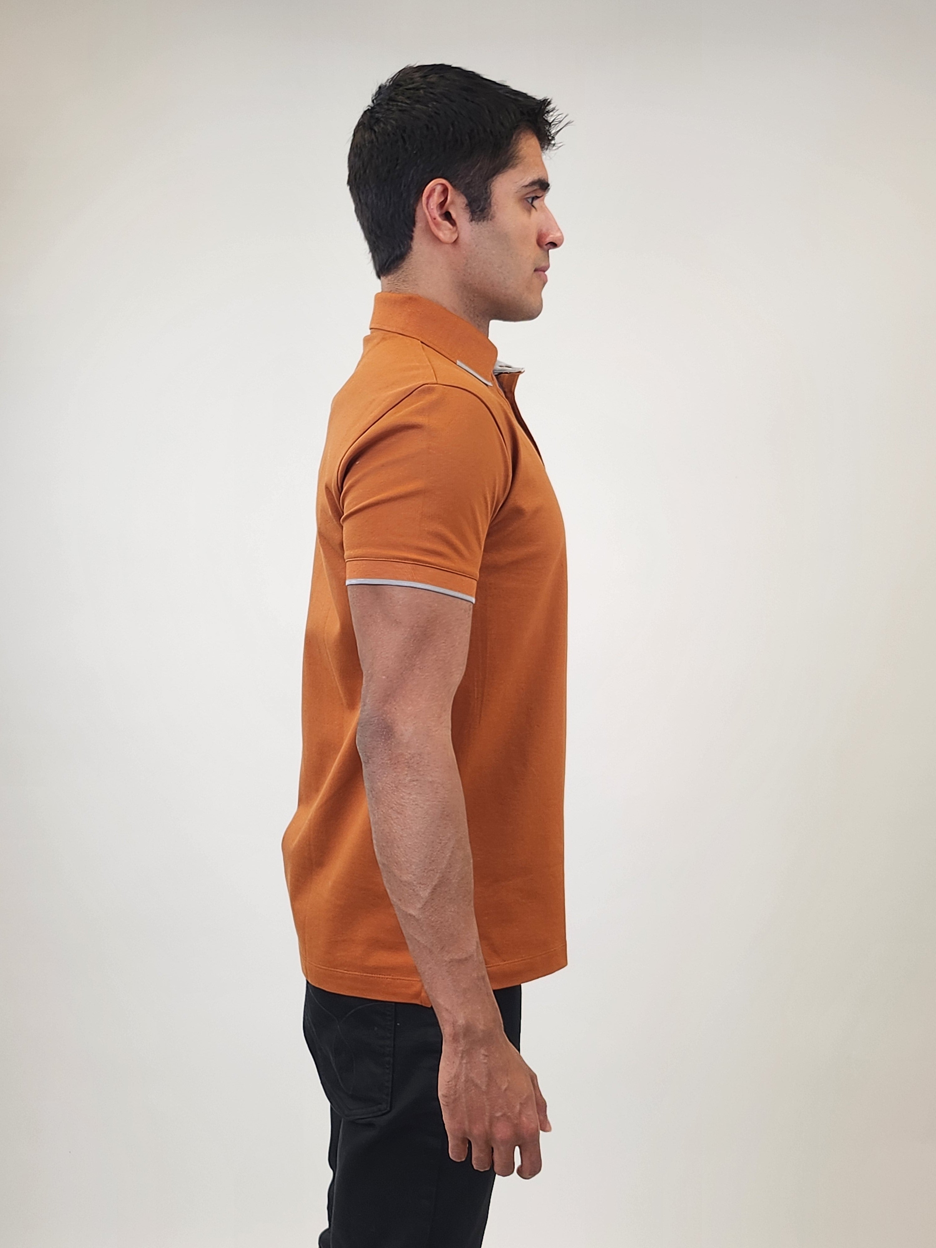 Brand Partner,R2 Amsterdam, R2 Amsterdam Pumpkin Solid Polo, Orange, Large-42-TagL